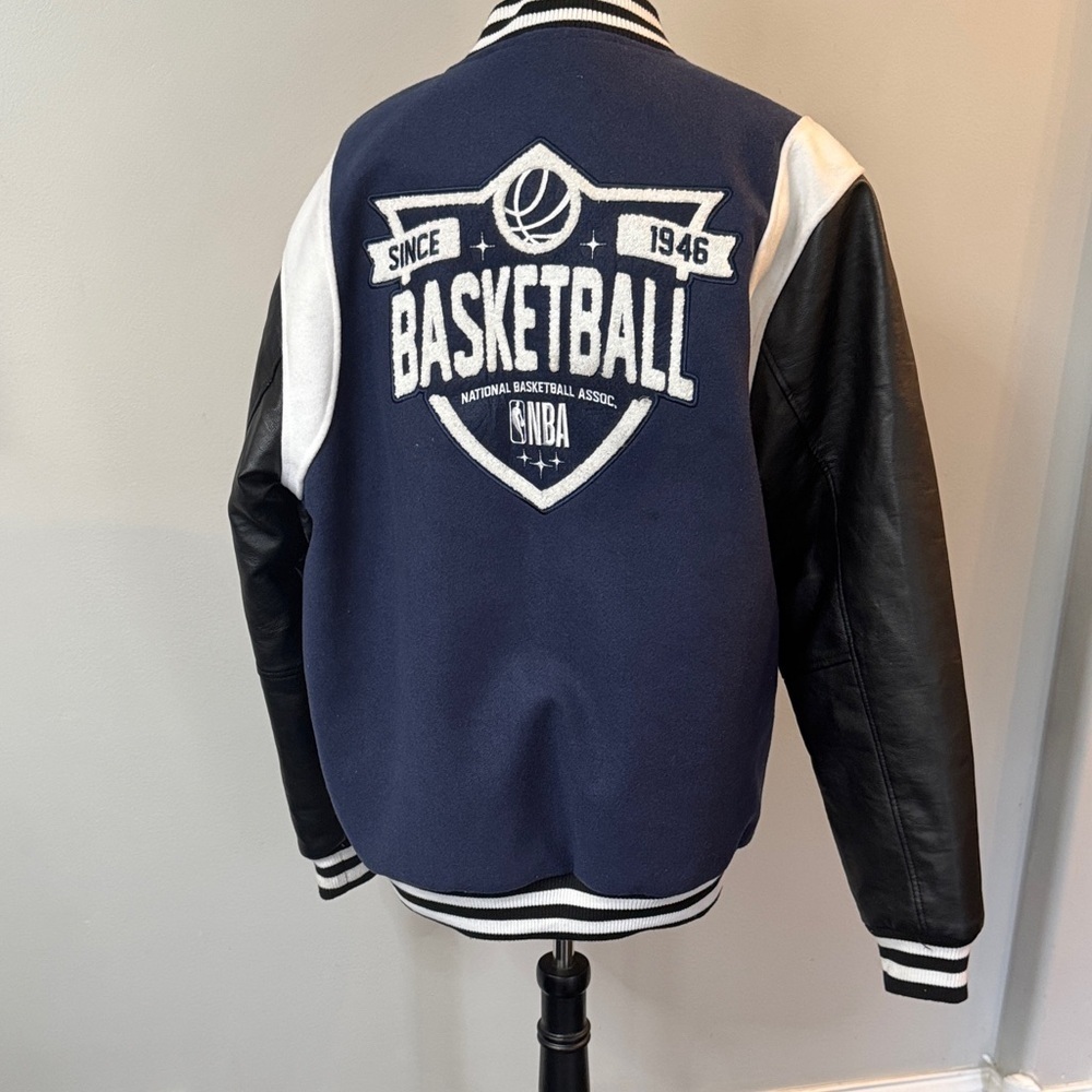 NBA Navy and Black Basketball varsity Jacket EUC L